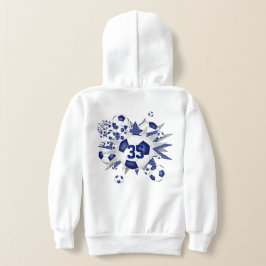 彼女のスポーツジャージーのナンバーサッカーボールは青く輝く