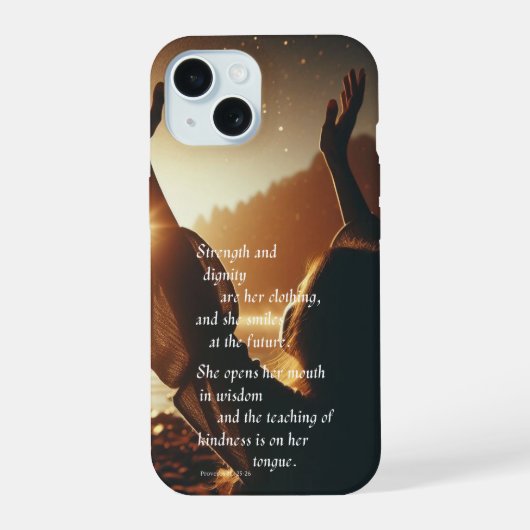 彼女のスマイルはFuture Phone Caseで iPhone 15ケース (裏面)