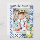 彼女のタイルのための地中海のバプテスマフローラ サンキューカード (正面)