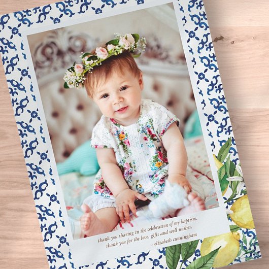 彼女のタイルのための地中海のバプテスマフローラ サンキューカード