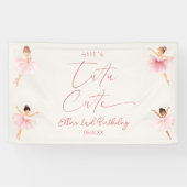 彼女のチュチュ キュート ピンク バレリーナ 2歳の誕生日パーティー 横断幕 (横)