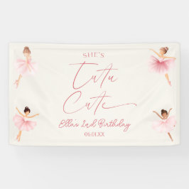 彼女のチュチュ キュート ピンク バレリーナ 2歳の誕生日パーティー 横断幕