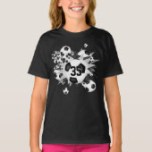 彼女のチームジャージナンバーサッカーボールは黒く輝く Tシャツ (正面)