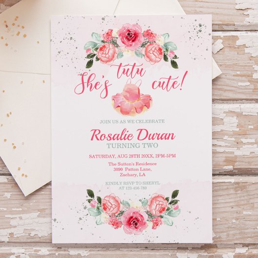 彼女のツツチュカワイバレリーナ誕生日招待状 案内状