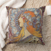 彼女のティアラアールヌーボーが付いている(占星術の)十二宮図 クッション (ブランケット)