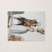 彼女のテーラーが付いている付属品のエレガントな女性、プレートf ジグソーパズル (横)