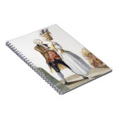 彼女のテーラーが付いている付属品のエレガントな女性、プレートf ノートブック (右側)