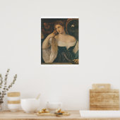 彼女のトイレで若い女性c.1513ティチアンポスター ポスター (キッチン)