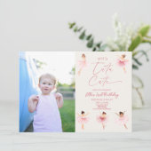 彼女のトゥトゥ キュート バレリーナ フォト 2歳の誕生日パーティー 招待状 (スタンド正面)