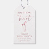 「彼女のノットを結ぶ」コケッティーボウ ブライダルシャワー ギフトタグ (正面)