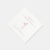 「彼女のノットを結ぶ」コケッティ ボウ ブライダルシャワー スタンダードカクテルナプキン (角)