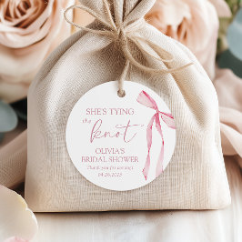 「彼女のノットを結ぶ」コケッティ ボウ ブライダル シャワー フェイバータグ