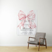 「彼女のノット ピンクの蝶結び ウェルカムサイン」 タペストリー (インサイチュ)