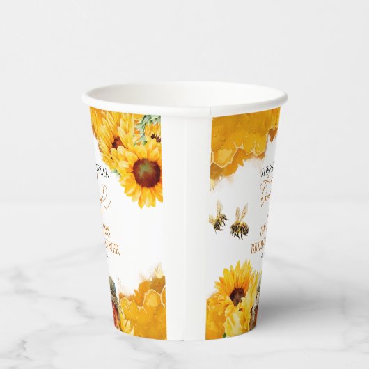 彼女のハニーが見つかった！ | ひまわりのブライダルシャワー 紙コップ (右)