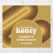 彼女のハニーが見つかった - レトロストライプ ブライダルシャワー ビールラベル (シングルラベル)