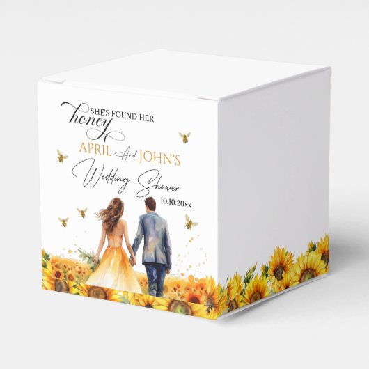 彼女のハニーのウェディングシャワーを発見 フェイバーボックス (正面サイド)