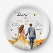 彼女のハニーのウェディングシャワーを発見 ペーパープレート (正面)