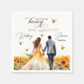 彼女のハニーのウェディングシャワー スタンダードカクテルナプキン (正面)