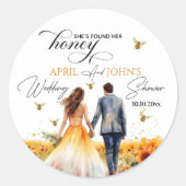 彼女のハニーのウェディングシャワー ラウンドシール (正面)