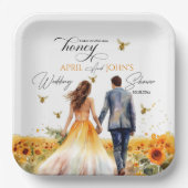 彼女のハニーの結婚前パーティー ペーパープレート (正面)