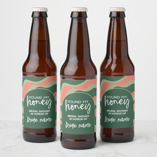 彼女のハニーを発見した - オーガニックカーブのブライダルシャワー ビールラベル (ボトル)