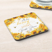 彼女のハニーを発見した ブライダルシャワーのお土産 コースター (左側)