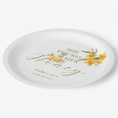 彼女のハニービー フラワーブライダルシャワー ペーパープレート (アングル)