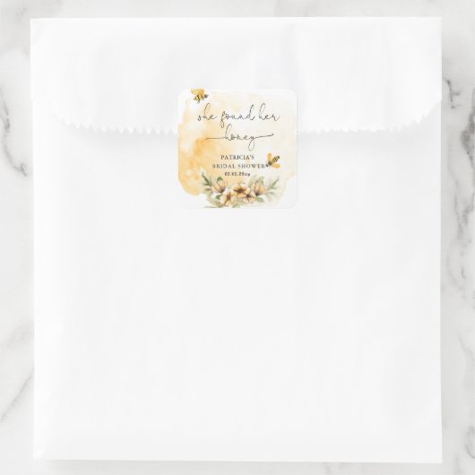 彼女のハニーフローラルビーブライダルシャワー スクエアシール (バッグ)