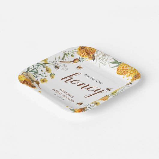 彼女のハニーブライダルシャワーが見つかった ペーパープレート (傾斜あり)