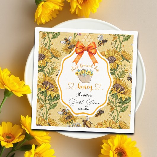 彼女のハニーブライダルシャワー スタンダードカクテルナプキン