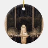 彼女のハートのヴィンテージのファンタジーのおとぎ話を捜すこと セラミックオーナメント (裏面)