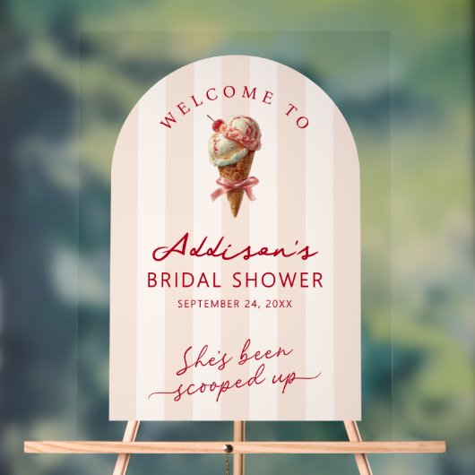 『彼女のハートはもうGET』 ブライダルシャワーのウェルカムサイン アクリルサイン (ニュートラル)