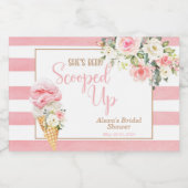 『彼女のハートは射止められた』(ストライプ) カスタム MINI スパークリングワインラベル (シングルラベル)