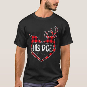 彼女のバック彼のdoeトナカイクリスマスパジャマッチングCo Tシャツ