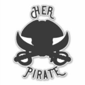 彼女のパイレーツ ヴィンテージ クロスボーンズ スカル＆ソード ブラック シール (正面)