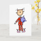 彼女のパジャマのカードで女の子の上で眠る カード (黄色い花)