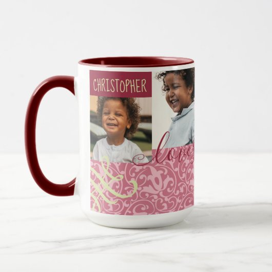 彼女のパーソナライズされたための写真コラージュ マグカップ (左)