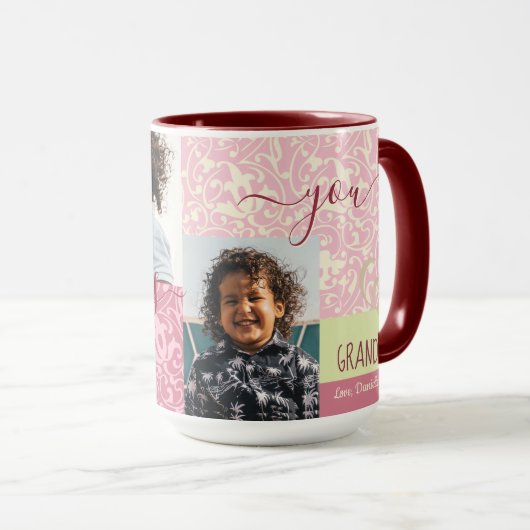 彼女のパーソナライズされたための写真コラージュ マグカップ (正面右)