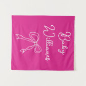 彼女のパーソナライズされた写真ブースのプロップのための赤ちゃんシャワー タペストリー (正面(横))