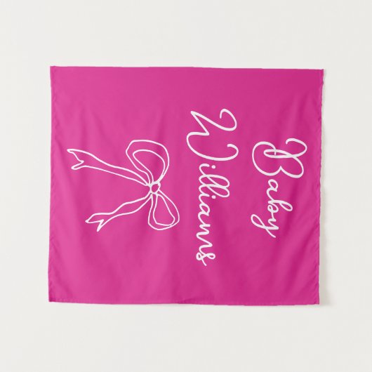 彼女のパーソナライズされた写真ブースのプロップのための赤ちゃんシャワー タペストリー (正面(横))