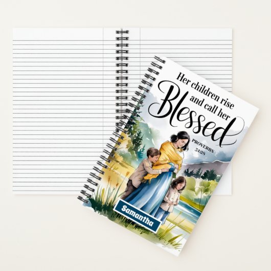 彼女のパーソナライズされた子供たちがキリスト教雑誌を書く ノートブック (内側)