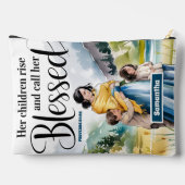 彼女のパーソナライズされた子供たちはキリスト教徒の女性を育てる アクセサリーポーチ (裏面)