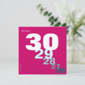 彼女のパーティの招待状のためのおもしろいな誕生日の秒読み 招待状 (スタンド正面)