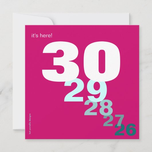 彼女のパーティの招待状のためのおもしろいな誕生日の秒読み 招待状 (正面)