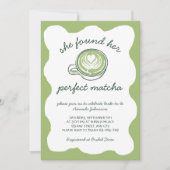 彼女のパーフェクトマッチ緑茶 ブライダルシャワー 招待状 (正面)