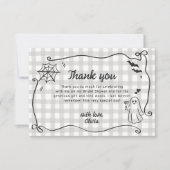 彼女のビビ(恋人)は見つかった! ハロウィンのちょっと変わった(ユニークな)結婚前お披露目パーティー サンキューカード (正面)