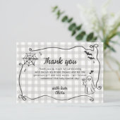 彼女のビビ(恋人)は見つかった! ハロウィンのちょっと変わった(ユニークな)結婚前お披露目パーティー サンキューカード (スタンド正面)