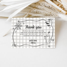 彼女のビビ（恋人）は見つかった！ ハロウィンのちょっと変わった（ユニークな）結婚前お披露目パーティー サンキューカード