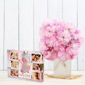 彼女のピンクのクリスマスフォトメモリ記念のために フォトブロック