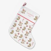 彼女のピンクの年のクリスマスの水の色の名前 ラージクリスマスストッキング (正面 (吊り時))